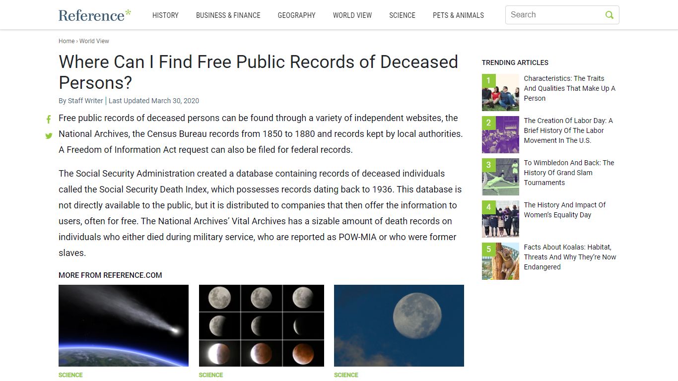 Where Can I Find Free Public Records of Deceased Persons? - Reference.com